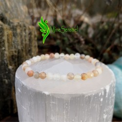 Bracelet pierre de lune 6mm facetté