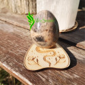Porte sphère ou oeuf en bois motif serpent