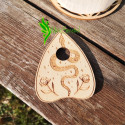 Support sphère ou oeuf en bois motif serpent