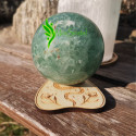 Support sphère ou oeuf en bois motif serpent