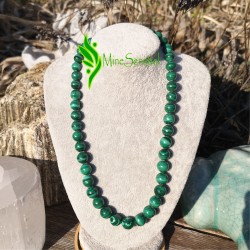 Collier malachite boules