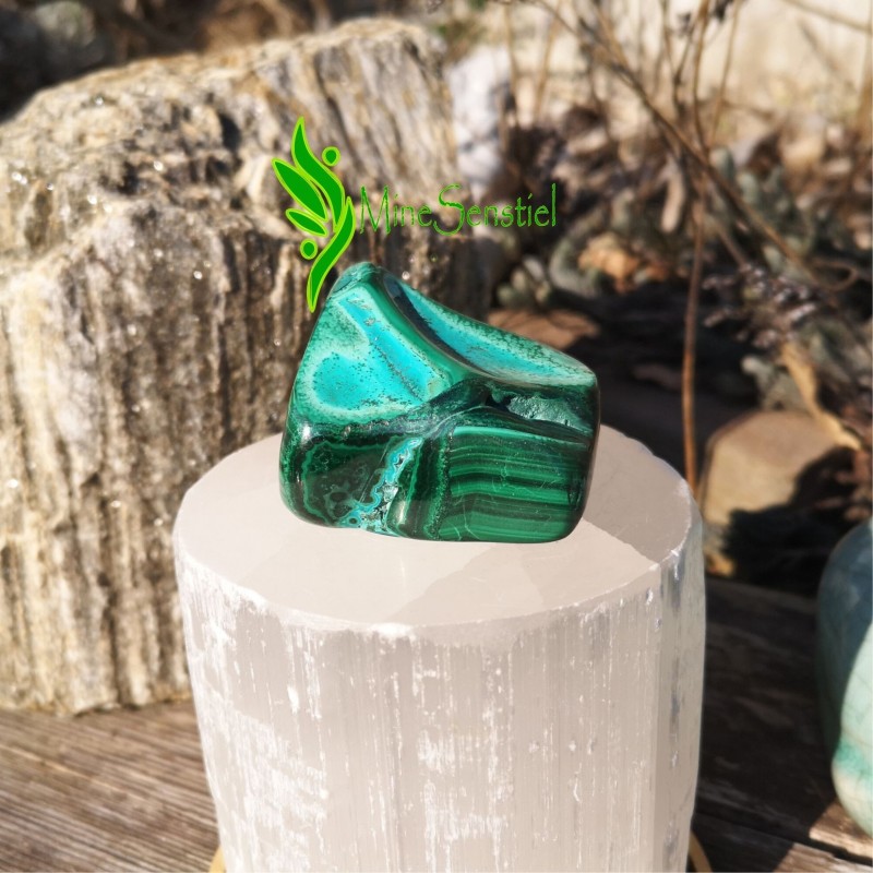 Galet malachite chrysocolle
