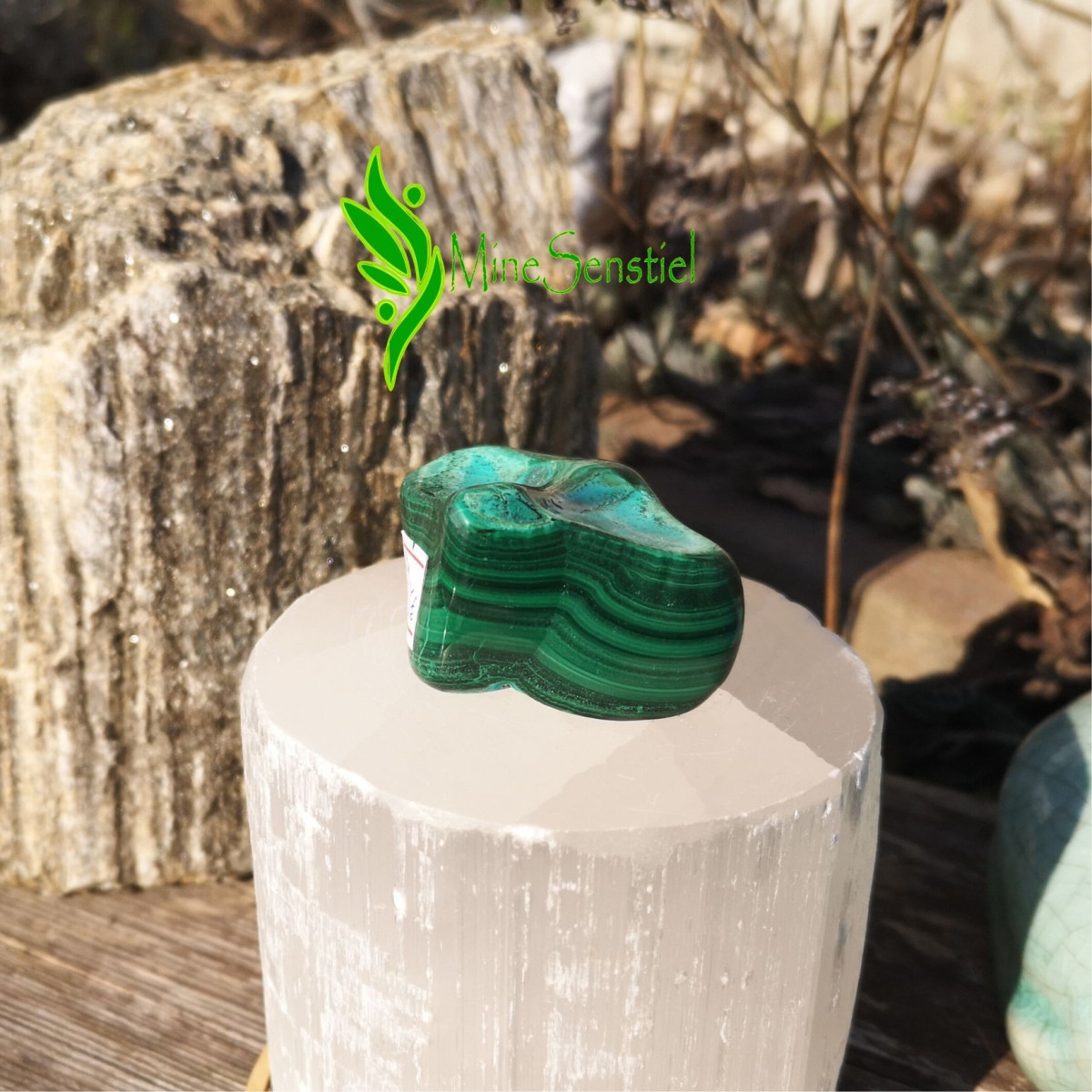 Galet malachite chrysocolle