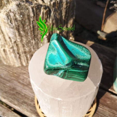 Galet malachite chrysocolle