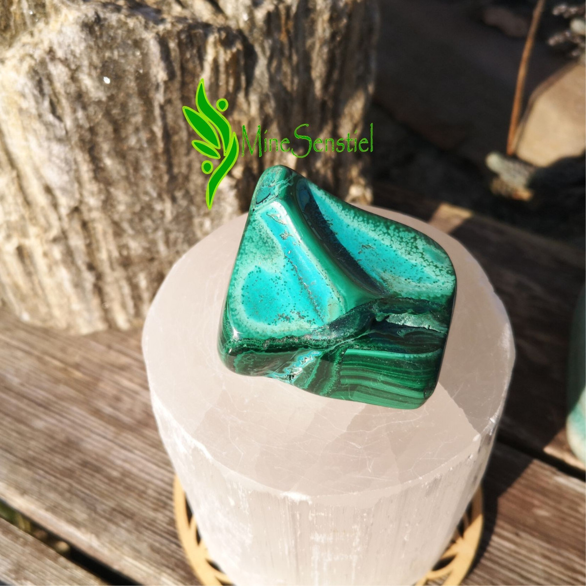 Galet malachite chrysocolle
