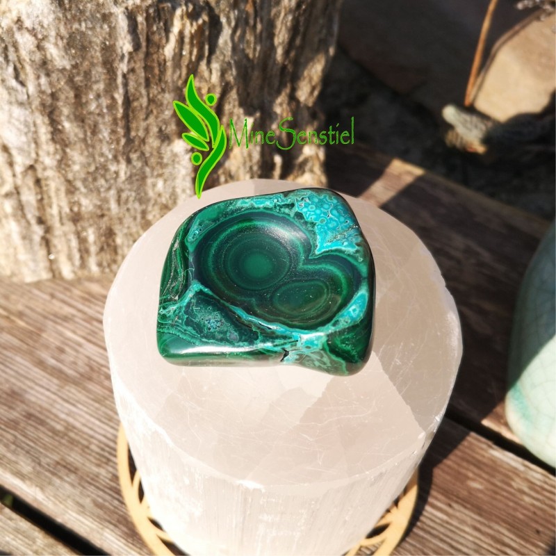 Galet malachite chrysocolle