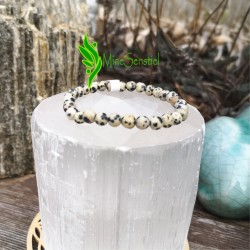 Bracelet jaspe dalmatien 6mm