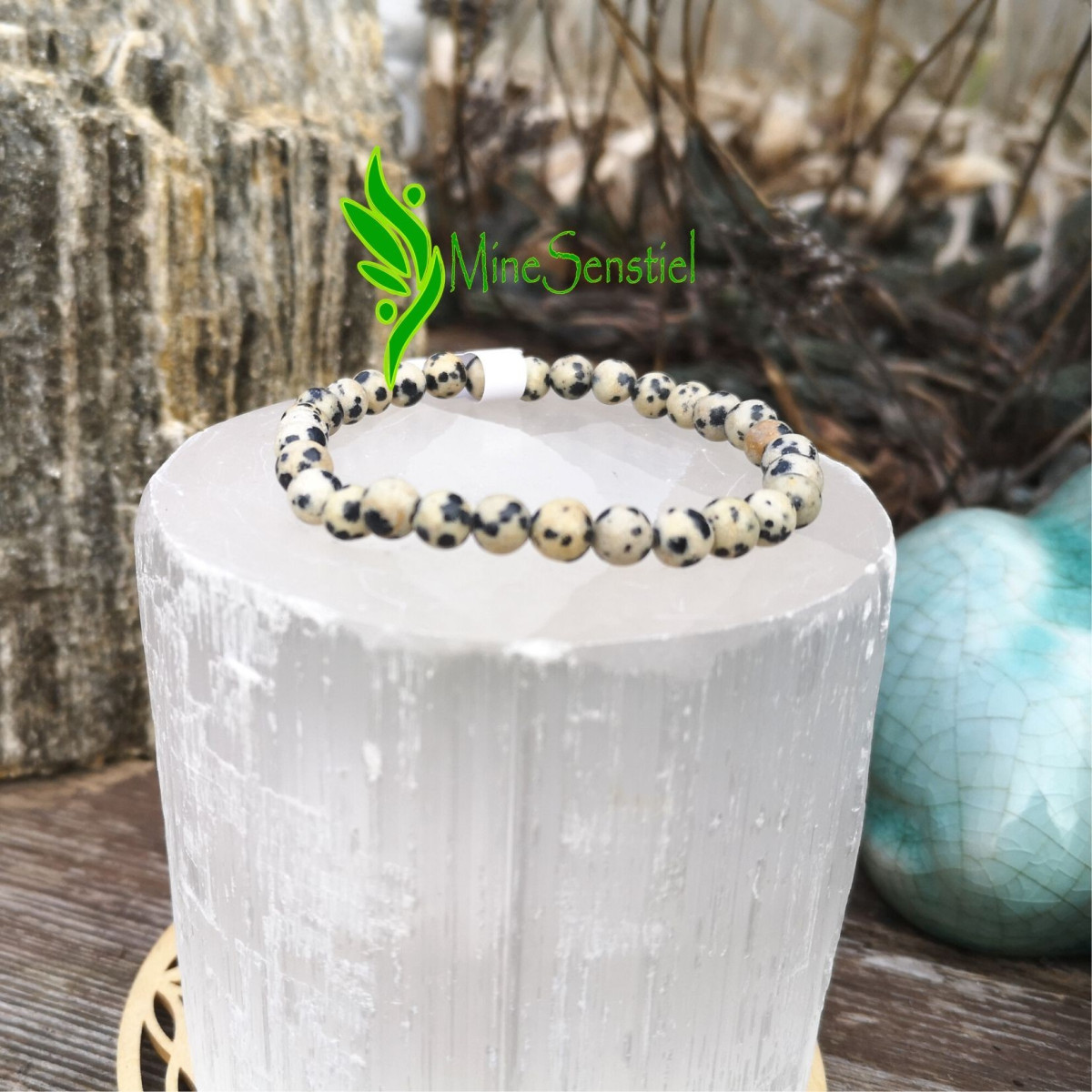 Bracelet jaspe dalmatien 6mm
