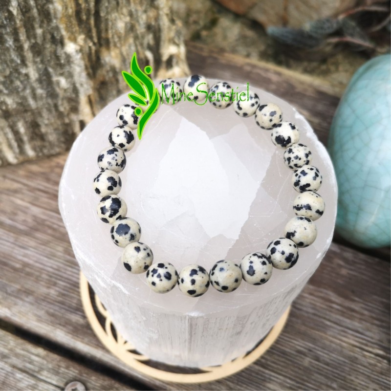 Bracelet jaspe dalmatien 8mm