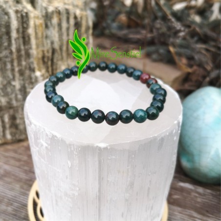 Bracelet jaspe héliotrope 6mm