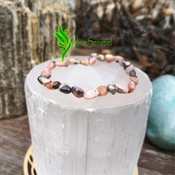 Bracelet rhodochrosite pierres roulées