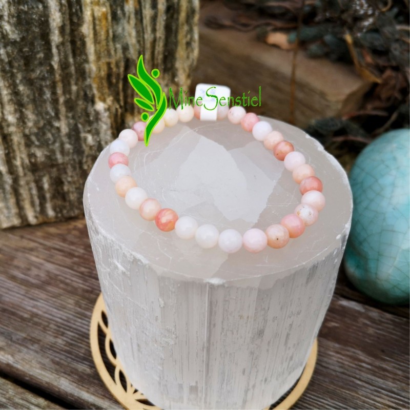 Bracelet opale rose 6mm