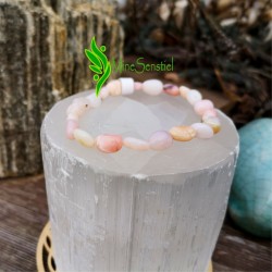 Bracelet opale rose pierres roulées