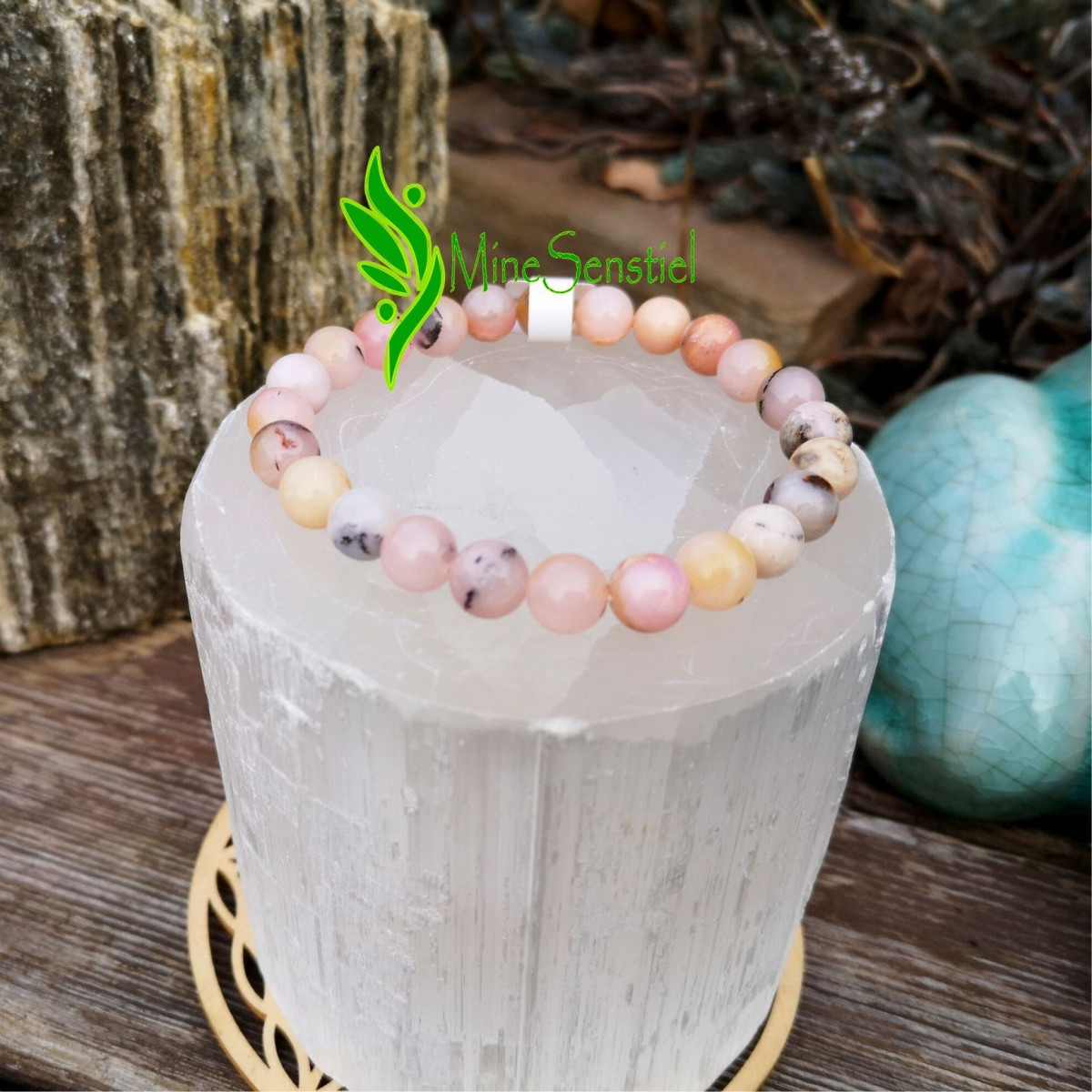 Bracelet opale rose 8mm