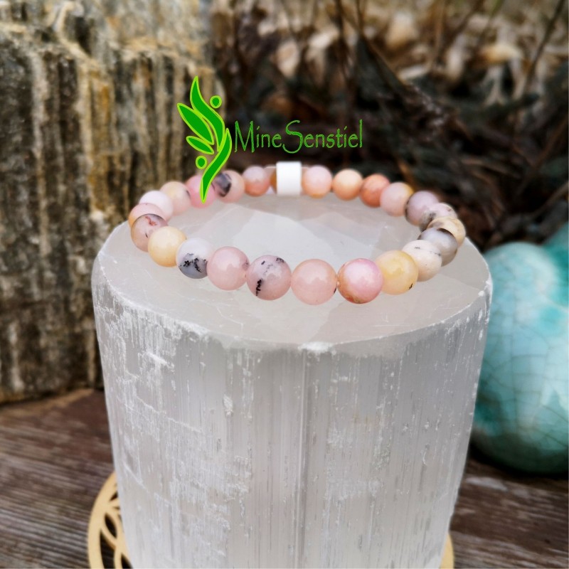 Bracelet opale rose 8mm