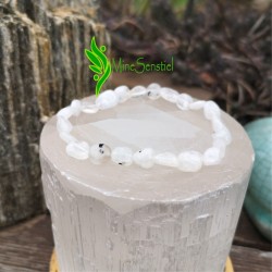 Bracelet labradorite blanche pierres roulées