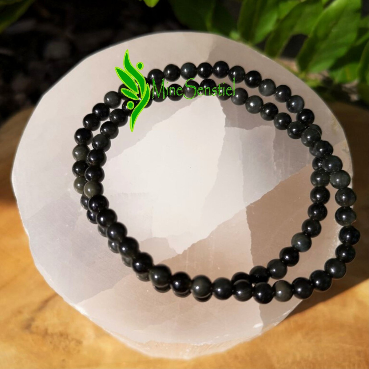Bracelet pierre obsidienne oeil céleste