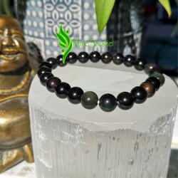 Bracelet pierre obsidienne oeil céleste 8mm