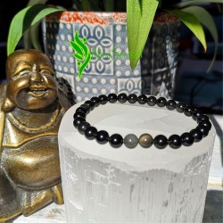 Bracelet pierre obsidienne oeil céleste 6mm