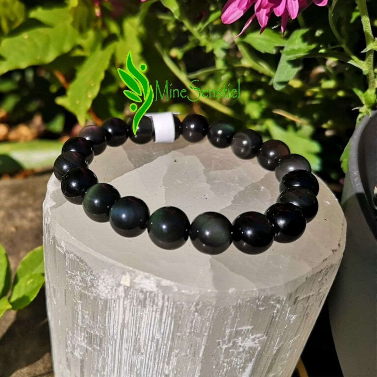Bracelet pierre obsidienne oeil céleste 10mm