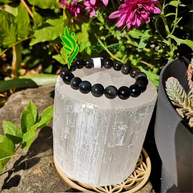 Bracelet pierre obsidienne œil céleste