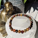 bracelet 3 yeux oeil de tigre, taureau et faucon 6mm sélénite gros plan