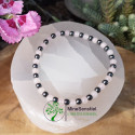 Bracelet pierre quartz rose et hématite 4mm