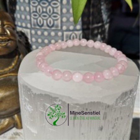 bracelet pierre quartz rose