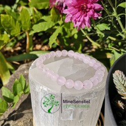 bracelet quartz rose perle mat
