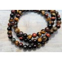 bracelet 3 yeux oeil de tigre, taureau et faucon 6mm