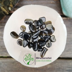 Mini pierre roulée obsidienne dorée