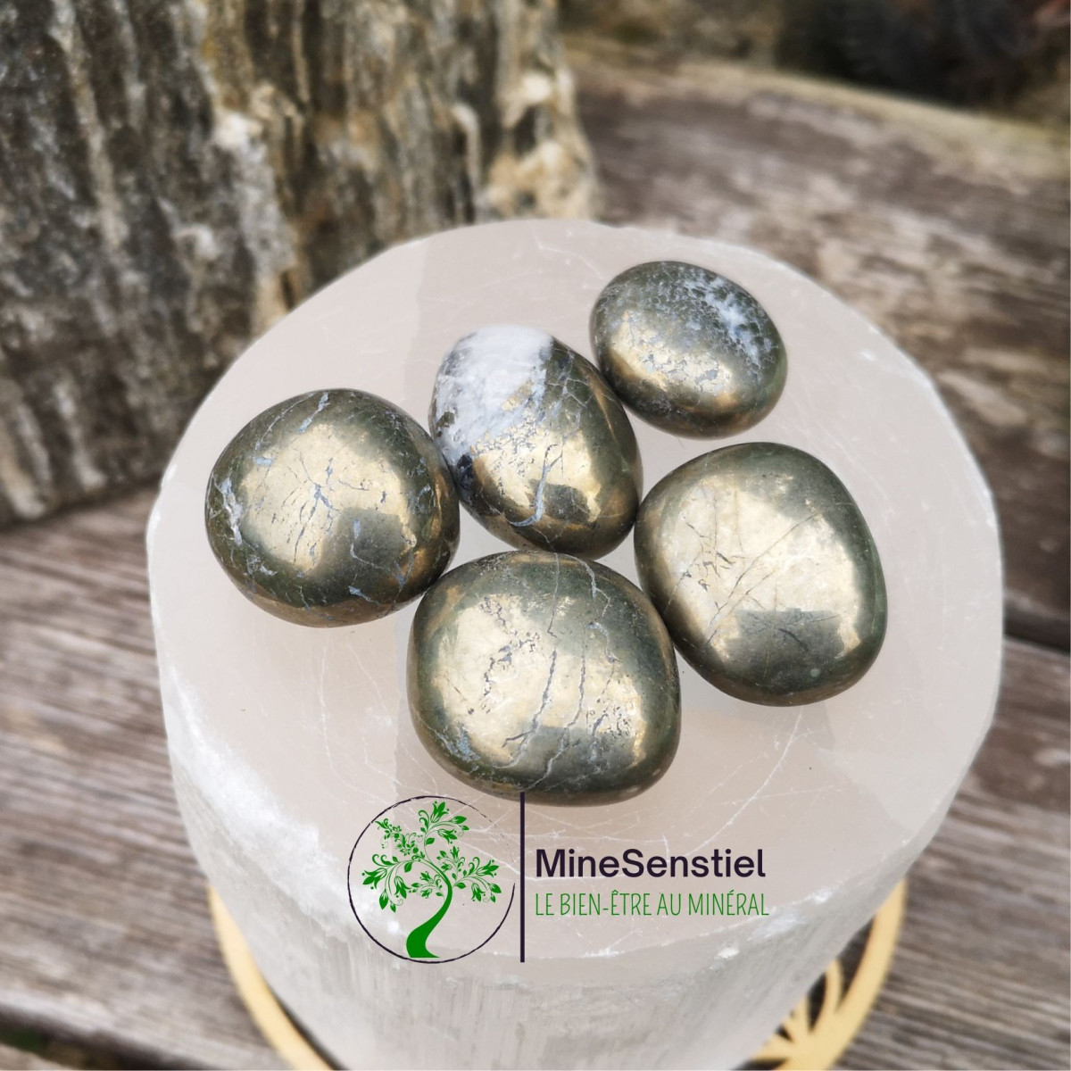 Pierre roulée pyrite