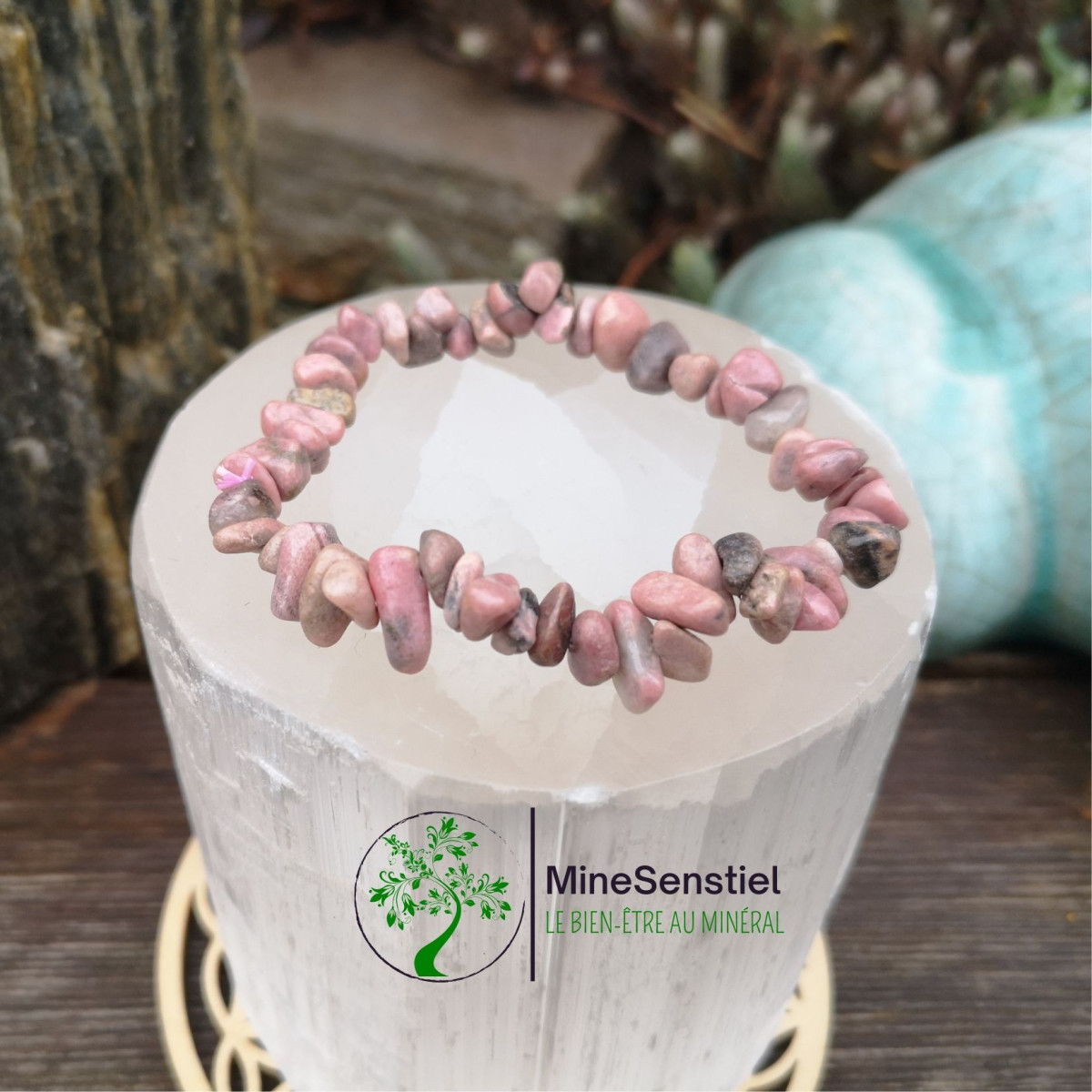 Bracelet rhodonite chips