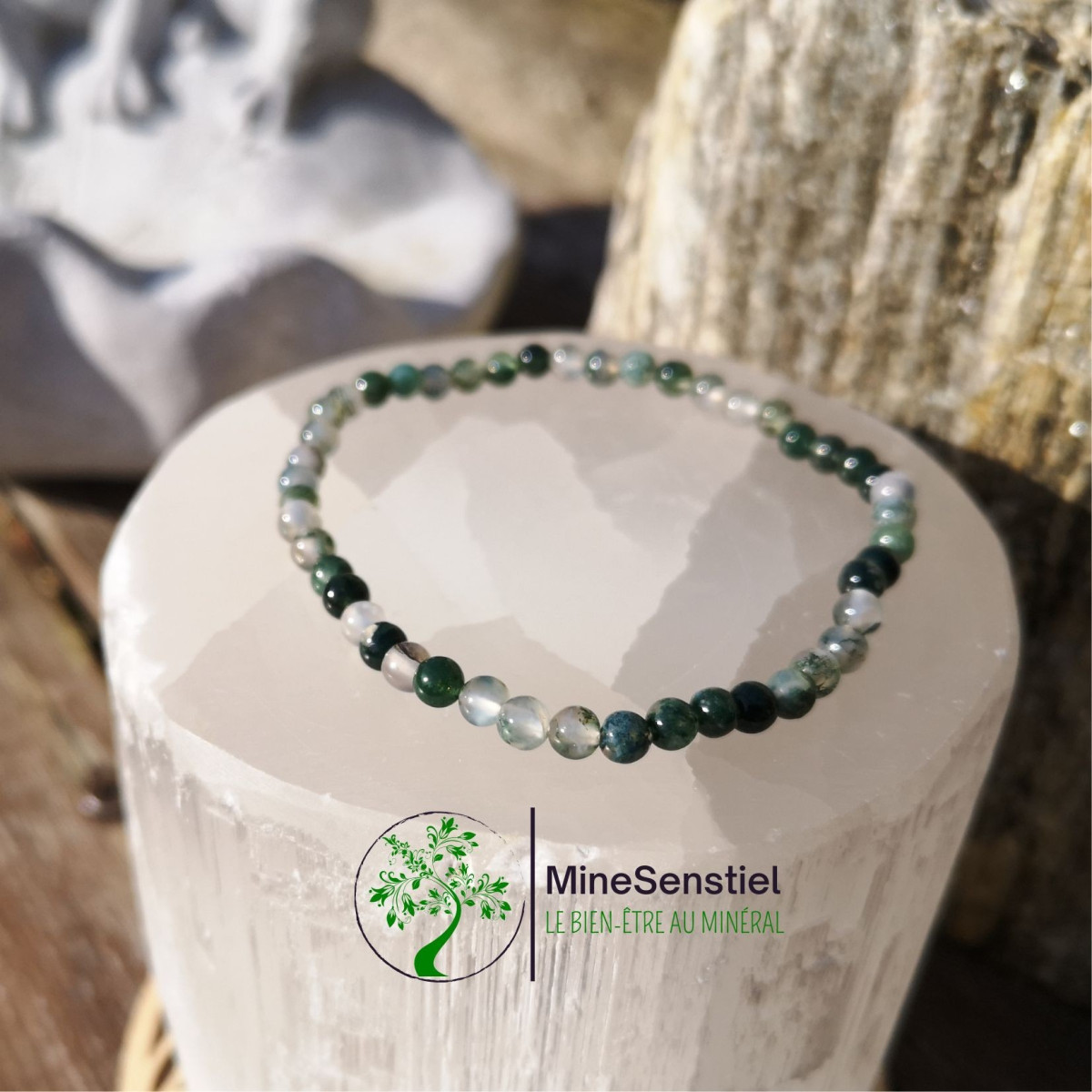 Bracelet agate mousse