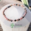 Bracelet rhodonite facetté
