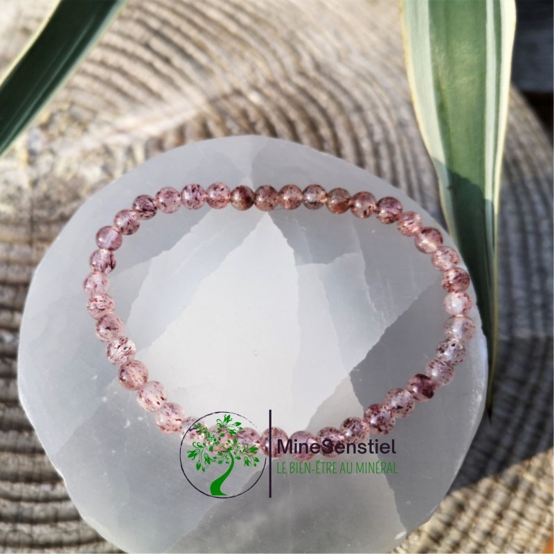 Bracelet pierre quartz hématoïde