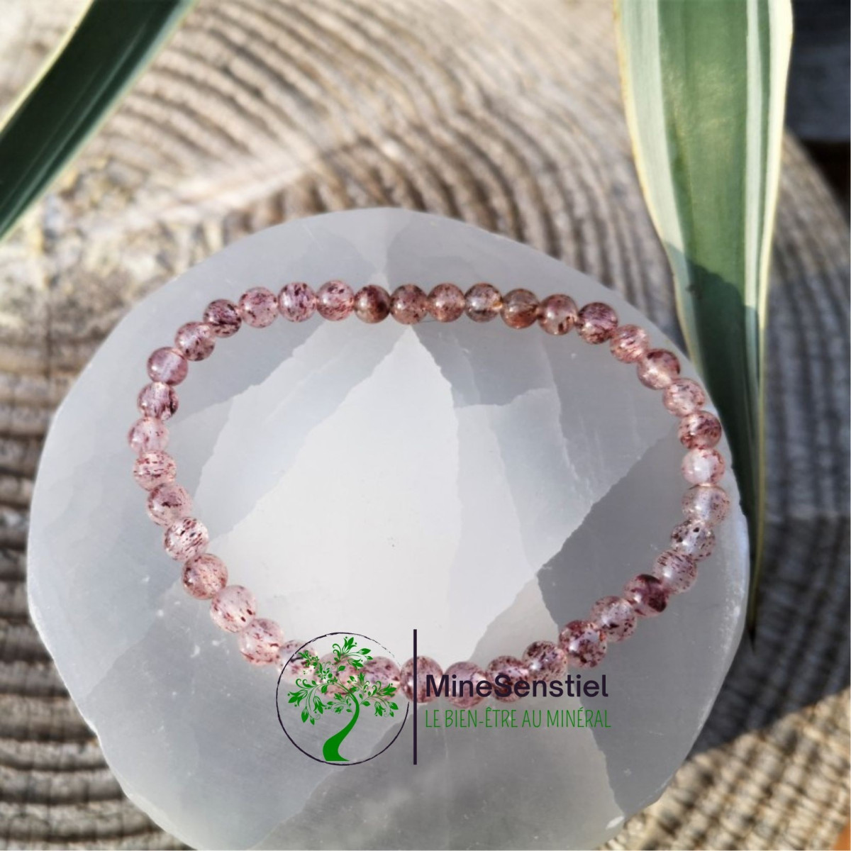 Bracelet pierre quartz hématoïde