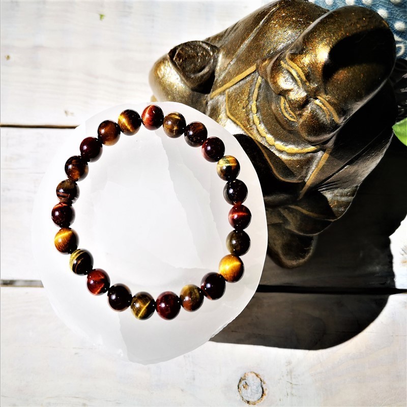 bracelet 3 yeux 8mm sélénite