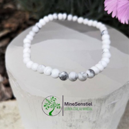 bracelet howlite 4mm