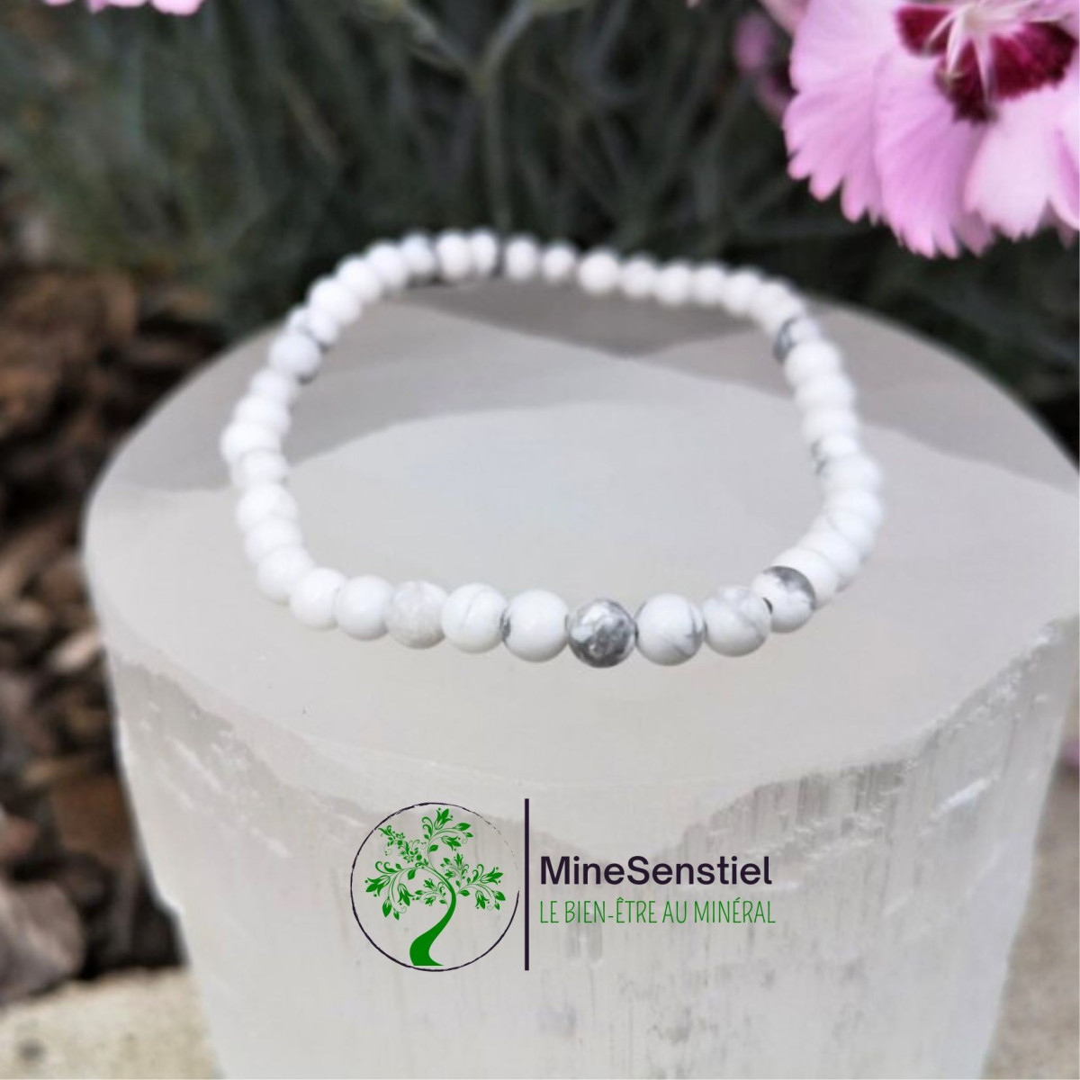 bracelet pierre howlite
