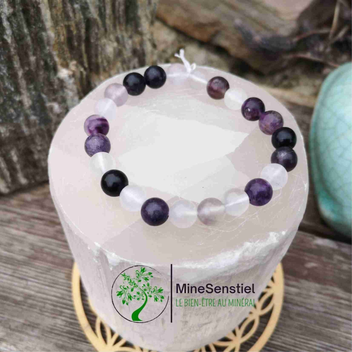 Bracelet fluorite violette 8mm