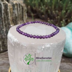 Bracelet améthyste boule 4mm