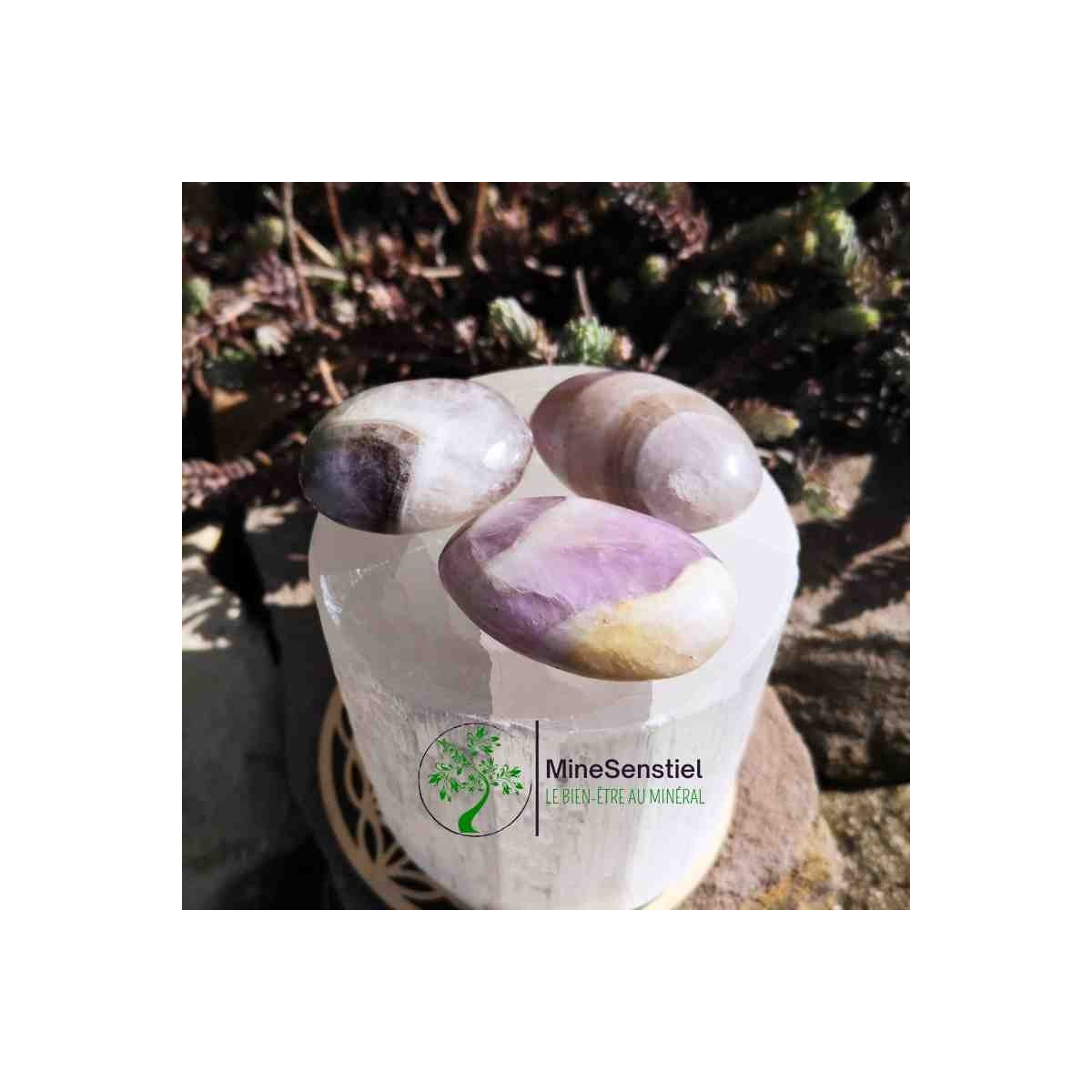 Galet améthyste chevron