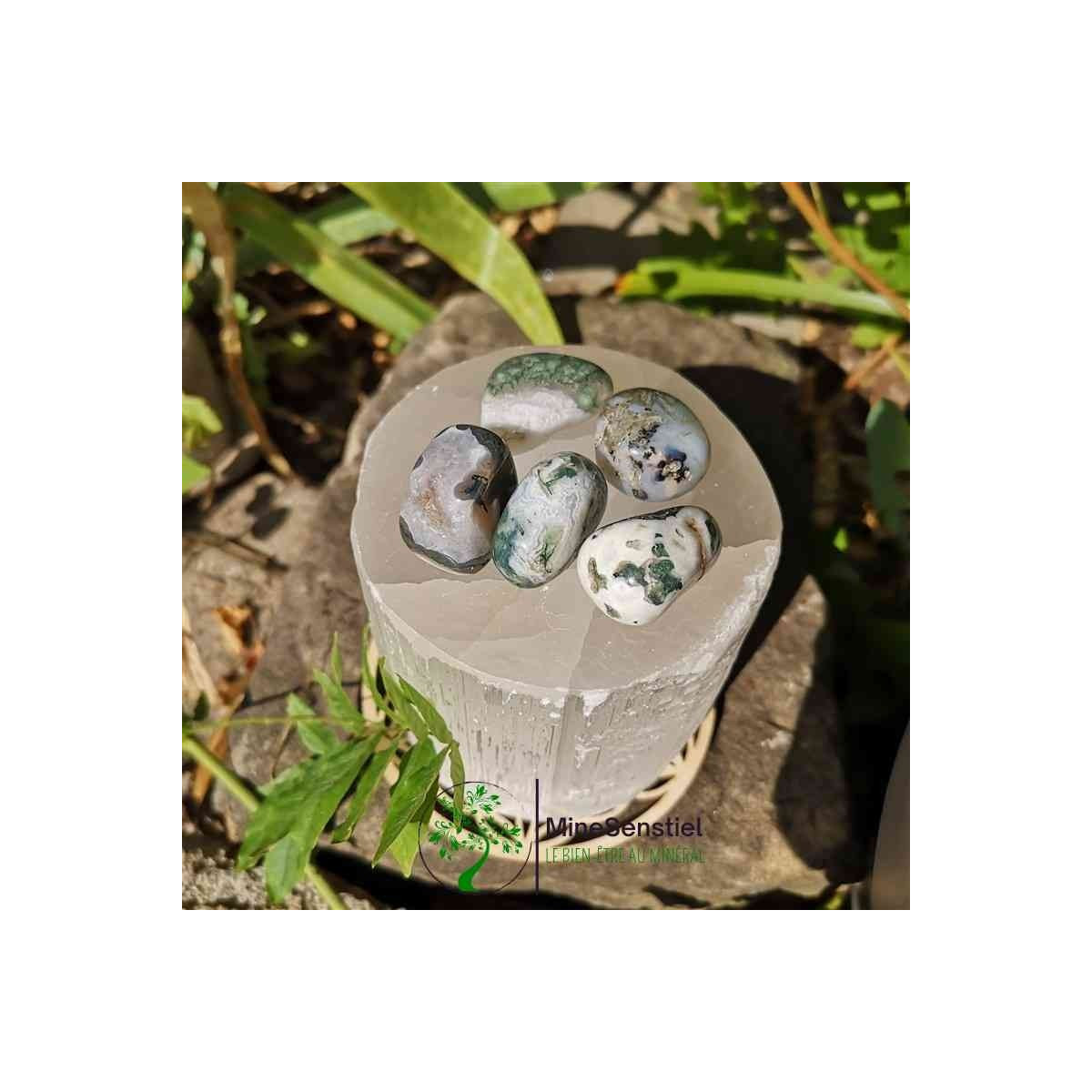 Pierre roulée agate mousse | Minesenstiel