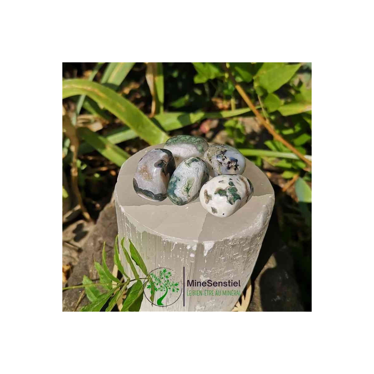 Pierre roulée agate mousse