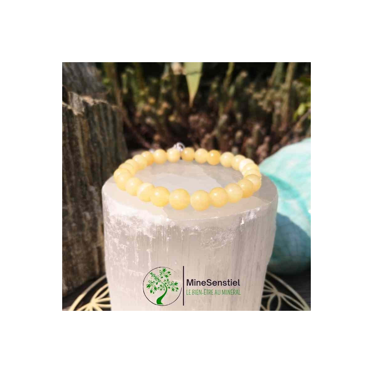 Bracelet calcite jaune homme