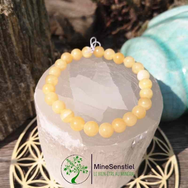 Bracelet homme calcite jaune