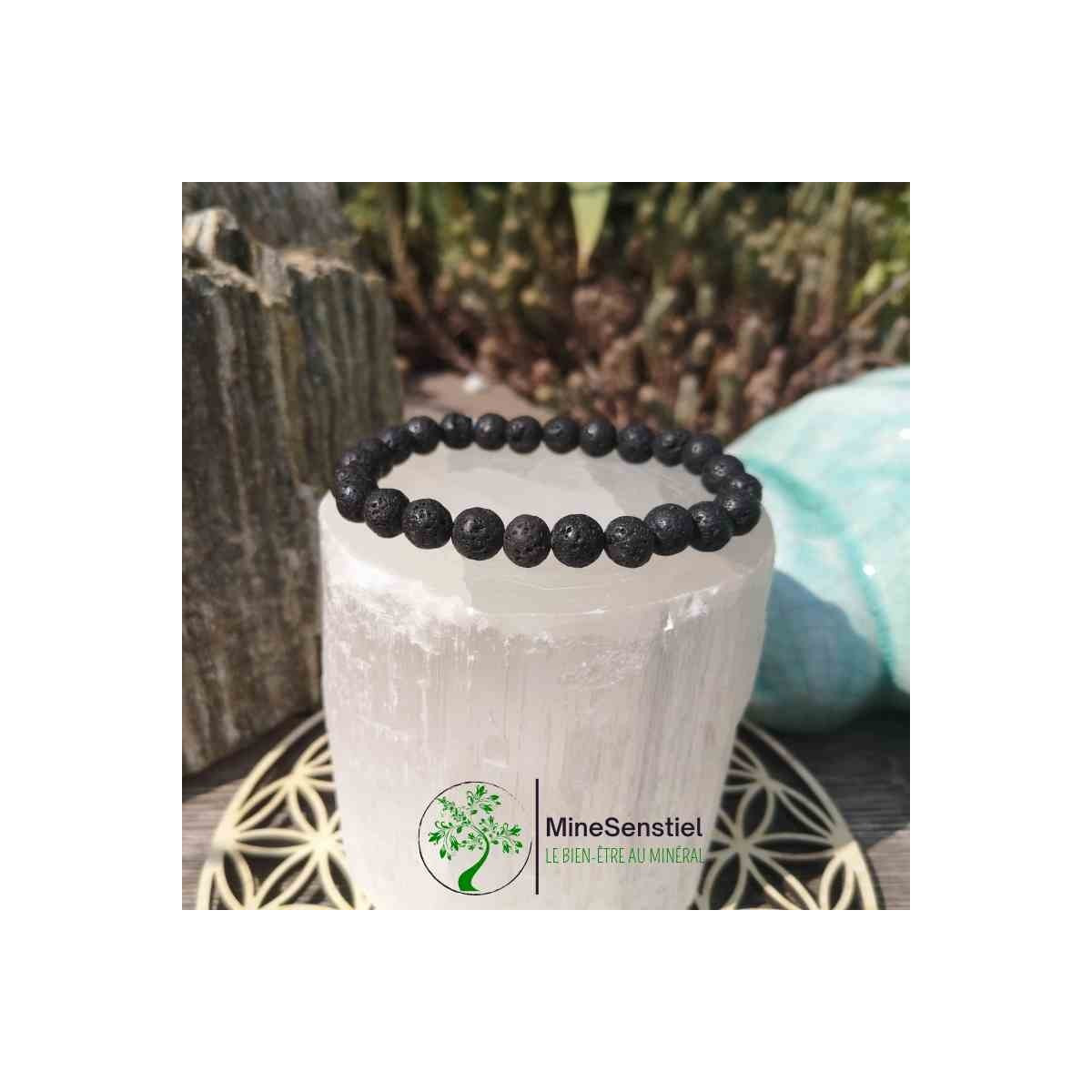 Bracelet pierre de lave homme