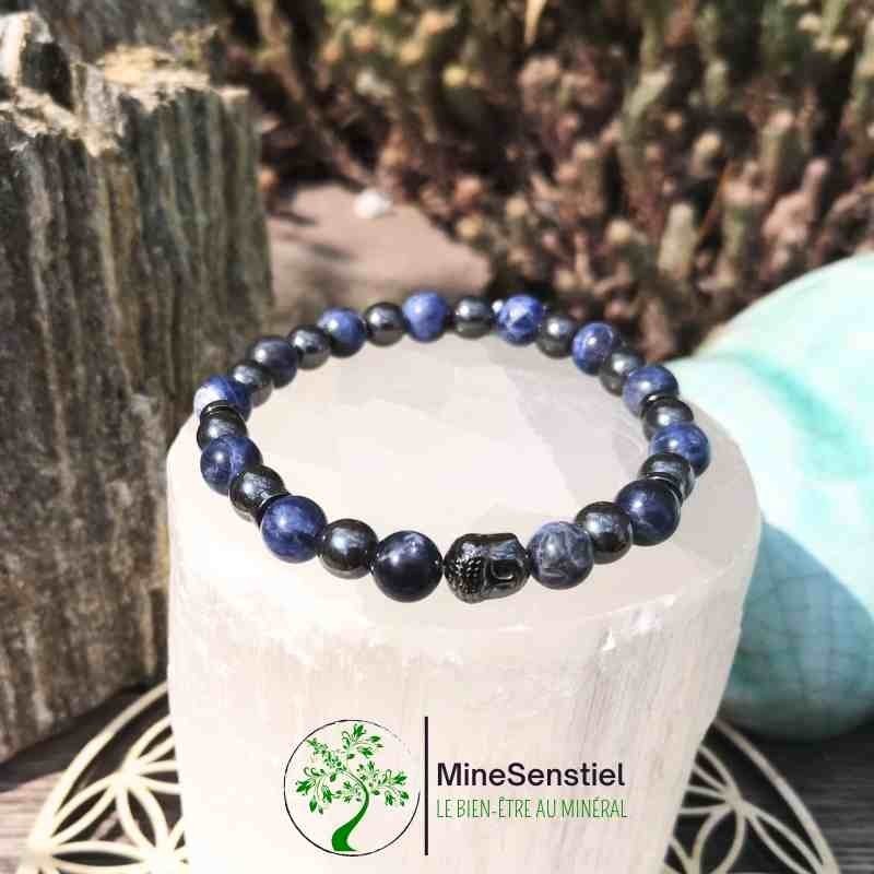 Bracelet sodalite et hématite pour homme