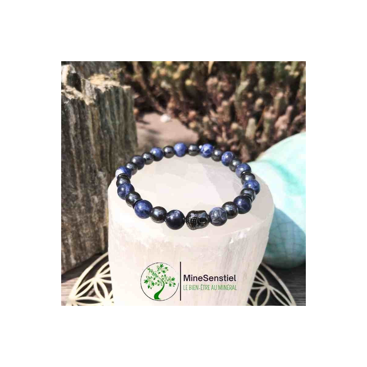 Bracelet sodalite et hématite pour homme